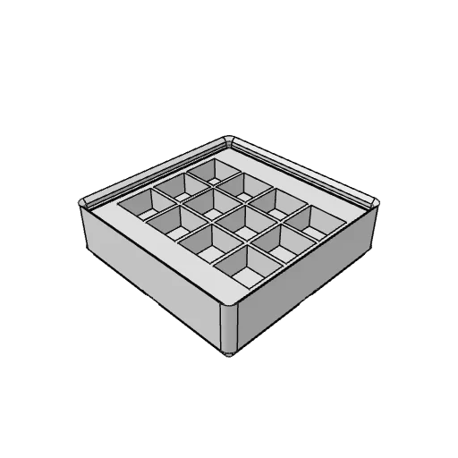 Gridfinity dice bin generator: the part as it comes