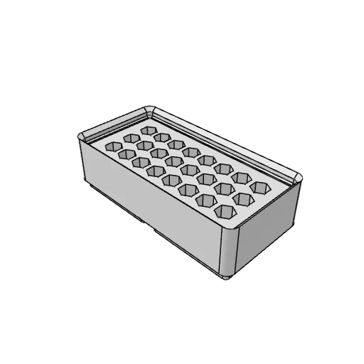 Gridfinity hex bit bin generator: the part as it comes