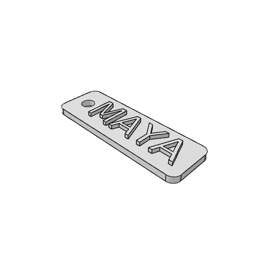 Name keychain generator: the part as it comes